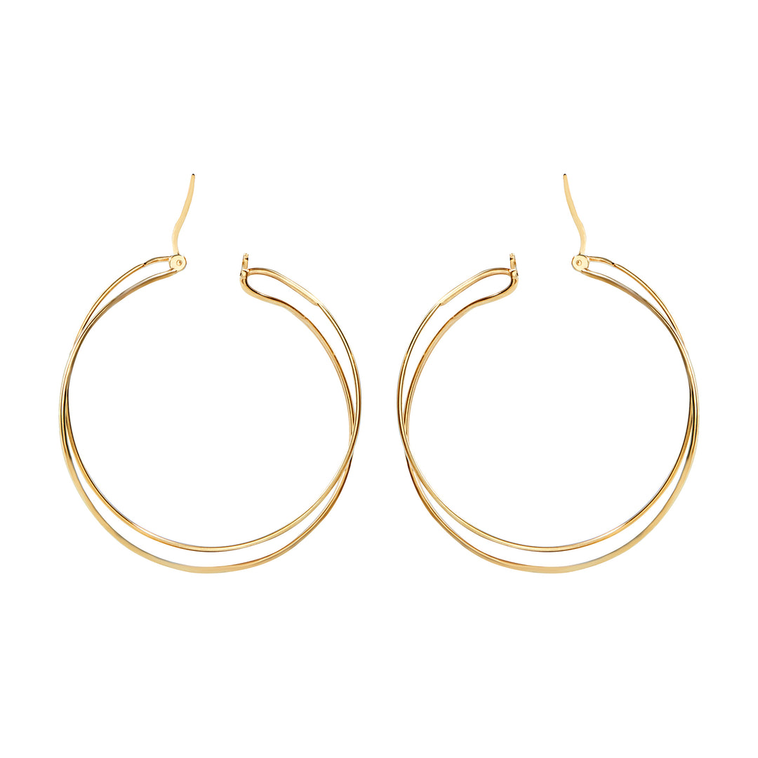 Breil rim earrings lightline steel IP Gold TJ3676 Finishing