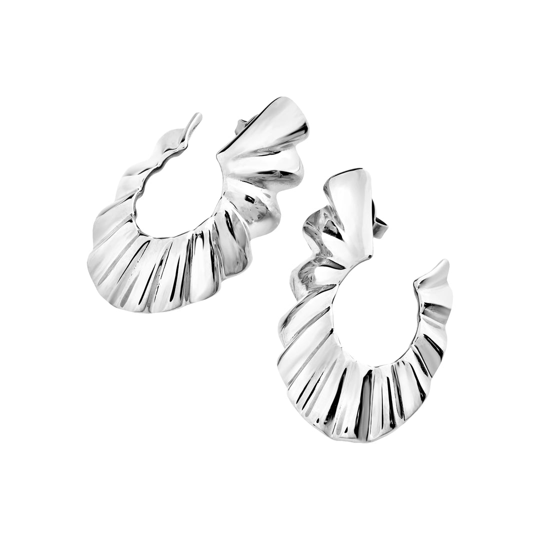 Breil steel pleated earrings TJ3793
