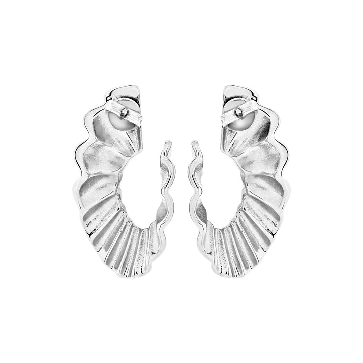 Breil steel pleated earrings TJ3793