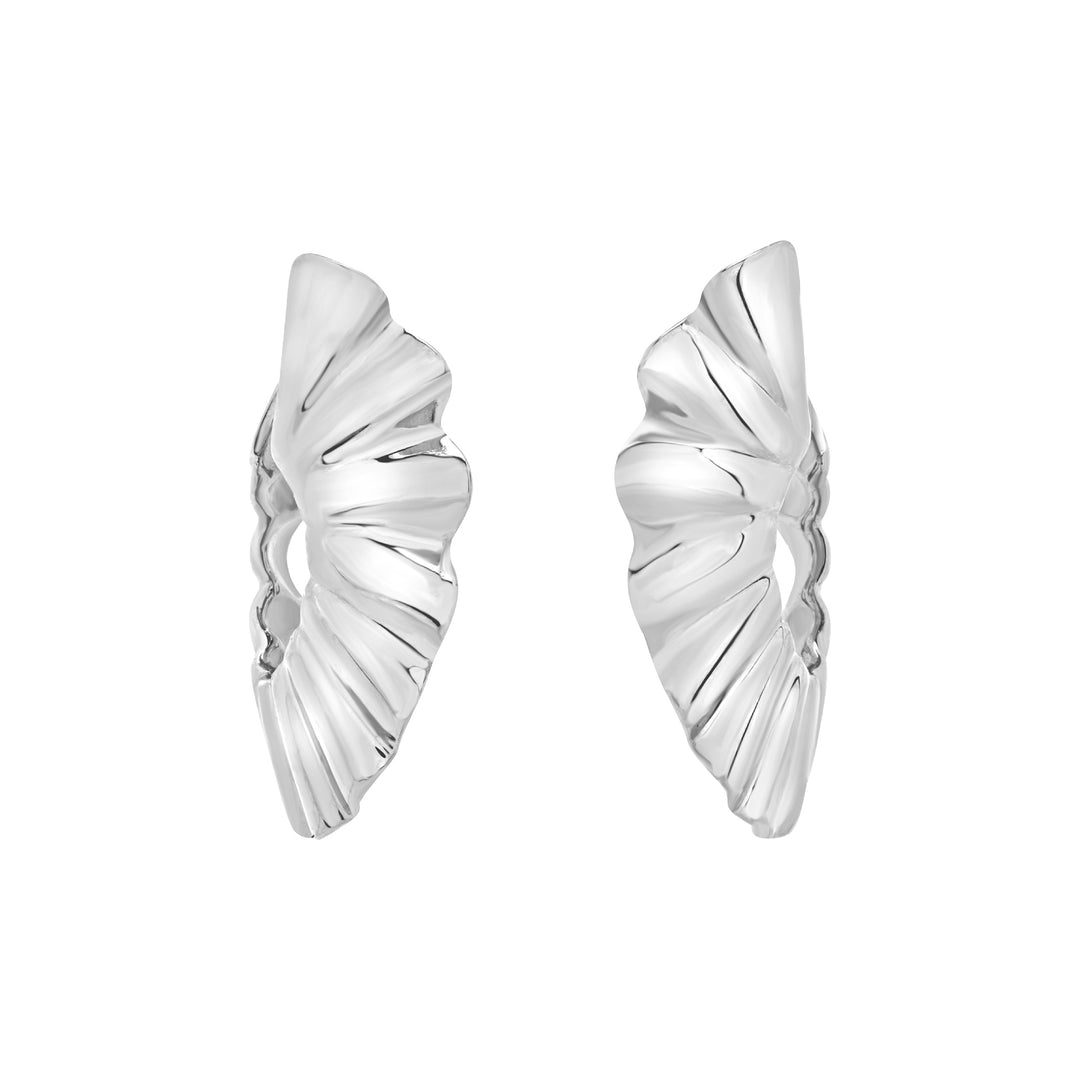 Breil steel pleated earrings TJ3793