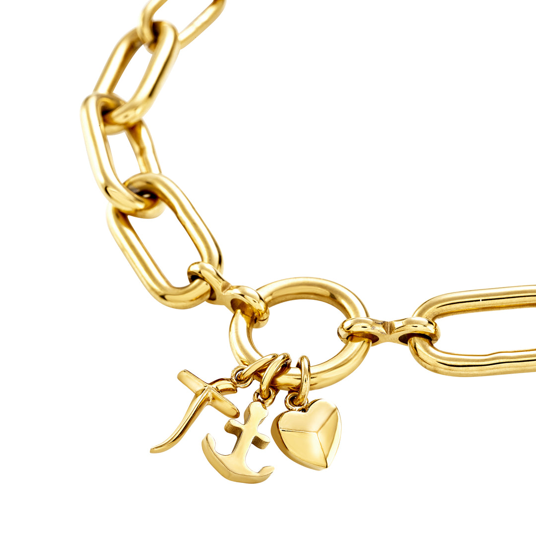 Breil Love Ties necklace in steel with IP gold finish TJ4074