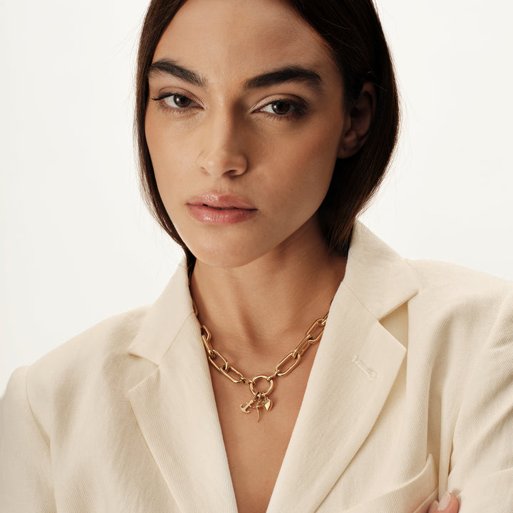 Breil Love Ties necklace in steel with IP gold finish TJ4074