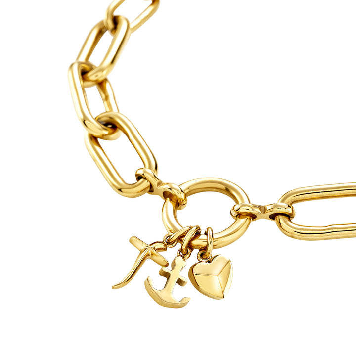 Breil Love Ties armband in staal met IP gouden afwerking TJ4076