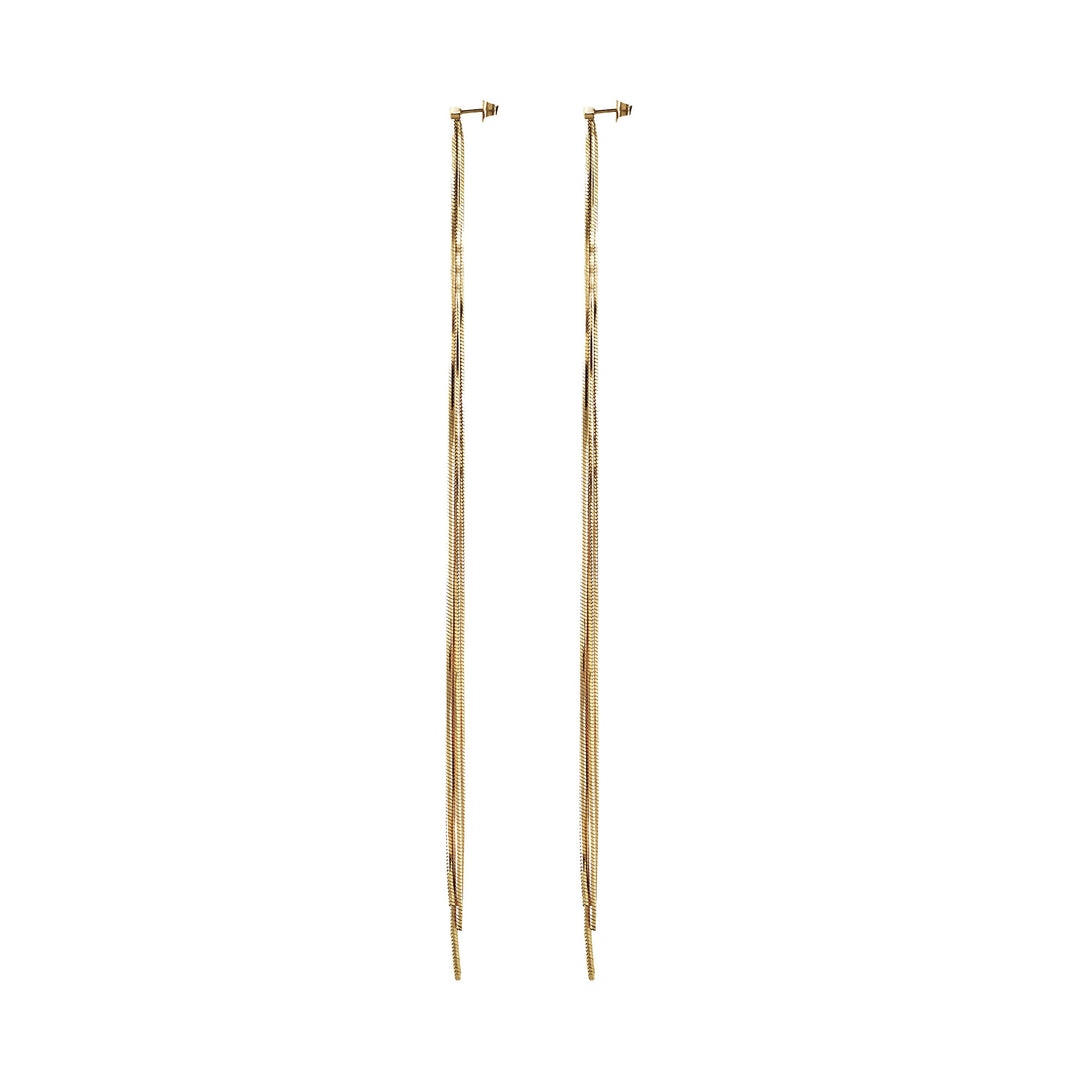 Breil Falling Star oorbellen van staal met 14K gouden PVD afwerking TJ4078