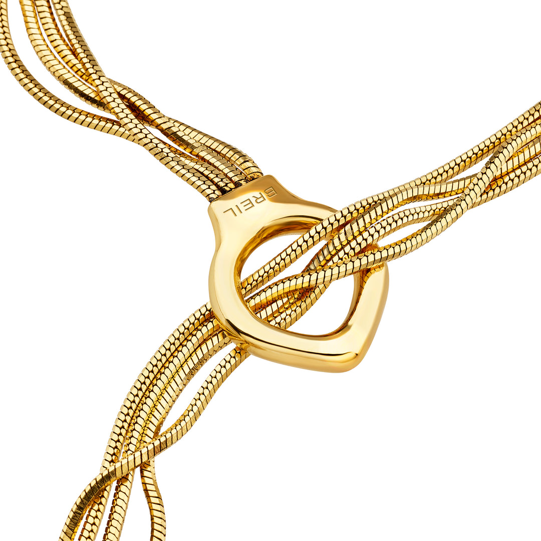 Breil Falling Star sjaalketting staal PVD 14K gouden afwerking TJ4182