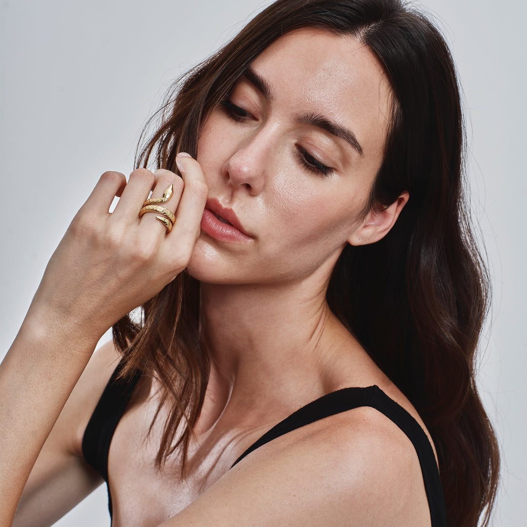 Breil Hypnotiserende ring van staal met 14K gouden PVD-afwerking TJ4211