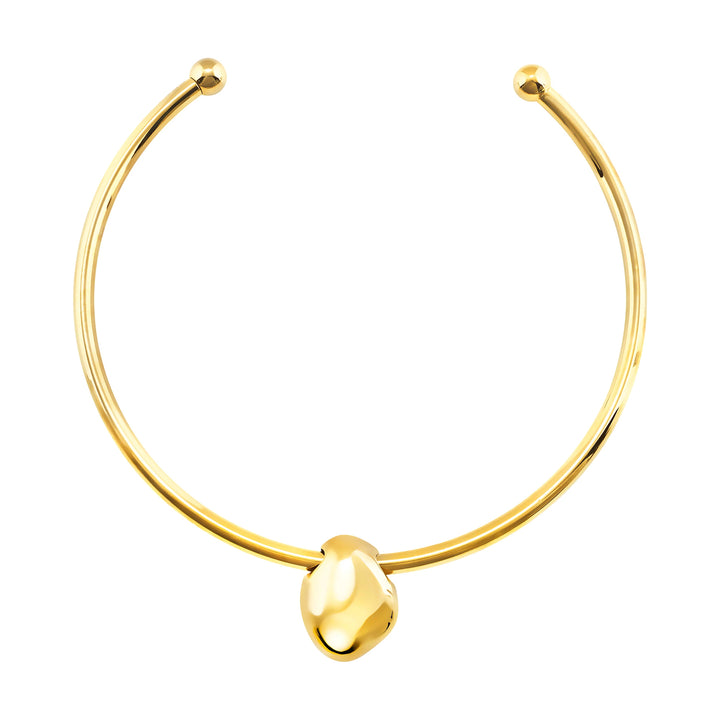 Breil Petra stijve choker staal PVD afwerking 14K goud groene aventurijn TJ4242