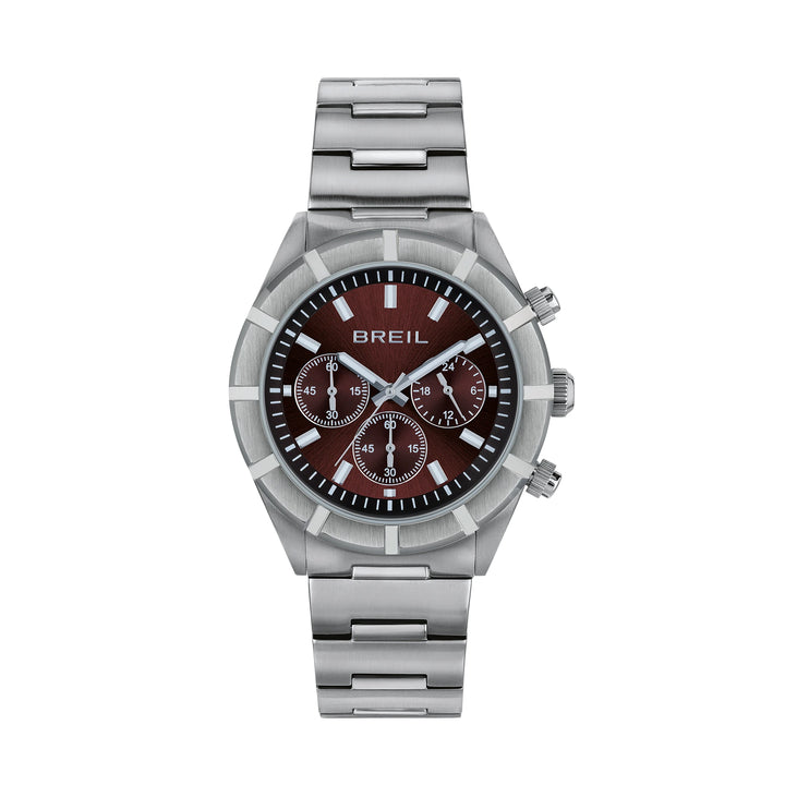 Breil watch B 12 H Chrono 42mm burgundy quartz steel TW2072