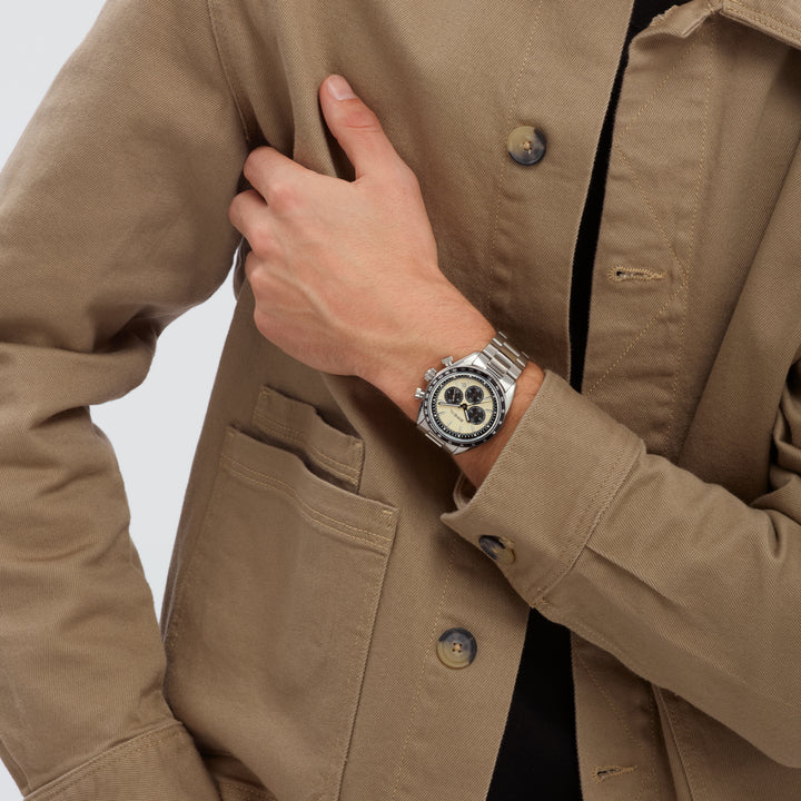 Breil Vanguard Chrono Uhr 43 mm beige Quarzstahl TW2109