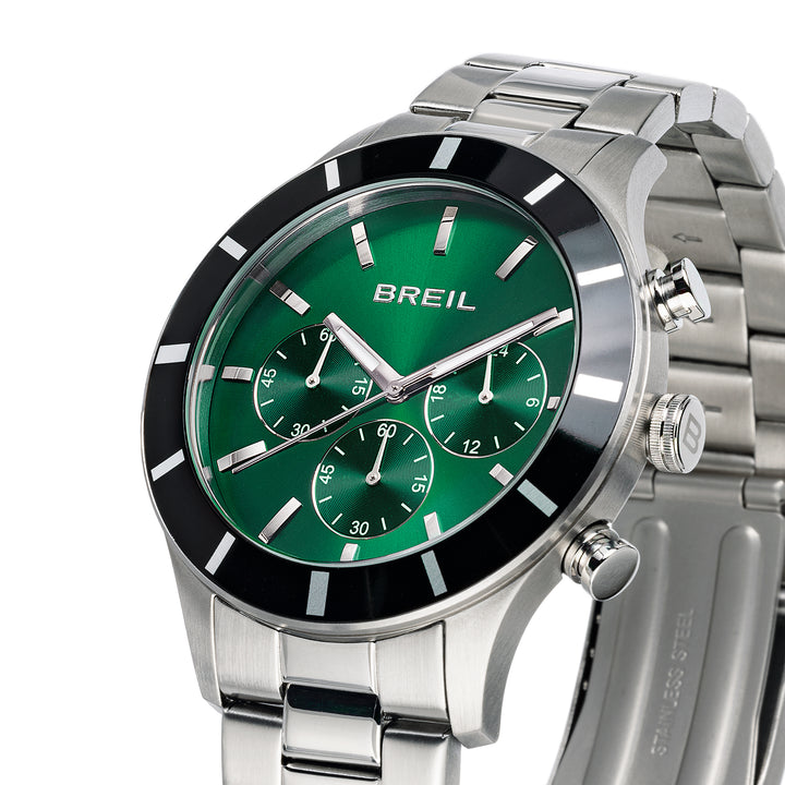 Breil horloge Remixer Chrono 42mm groen quartz staal TW2115