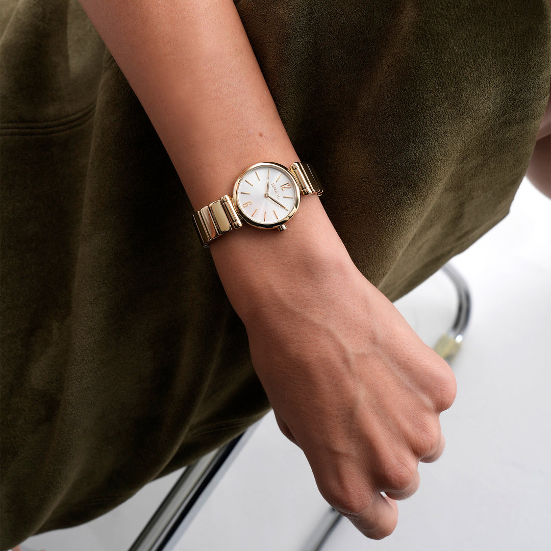 Montre Breil Nuvè 28mm acier quartz argenté finition or IP TW2126