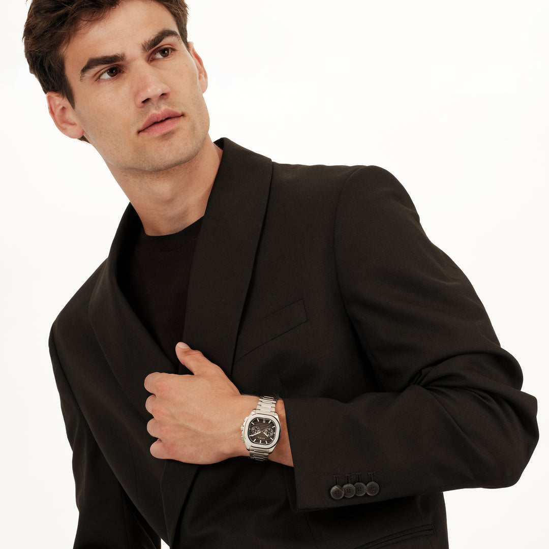 Breil horloge Retrofuture chrono 40mm zwart quartz staal TW2129