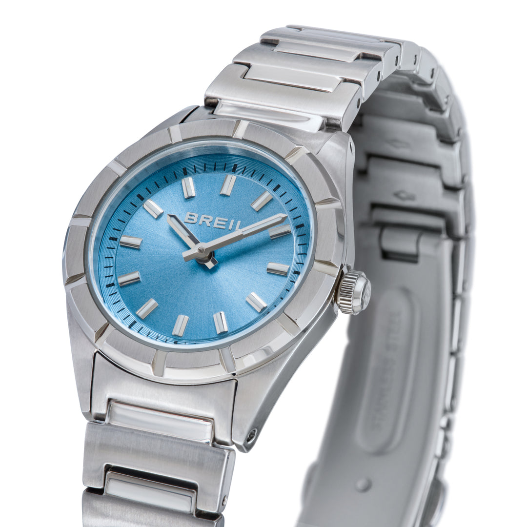 Montre Breil B 12 H 26,5mm acier quartz bleu clair TW2188