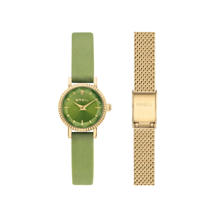 Montre Breil Darling 18mm acier quartz vert finition or IP TW2190