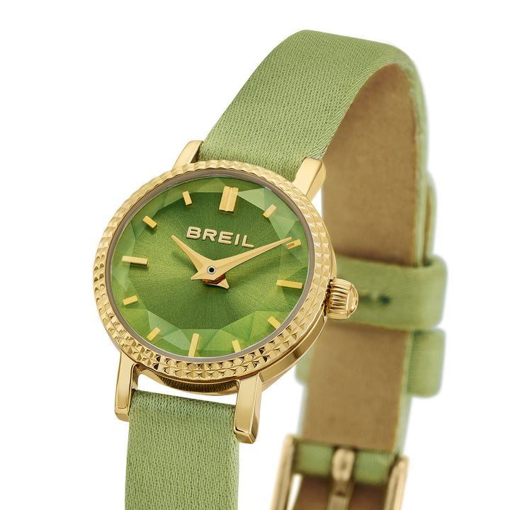 Montre Breil Darling 18mm acier quartz vert finition or IP TW2190