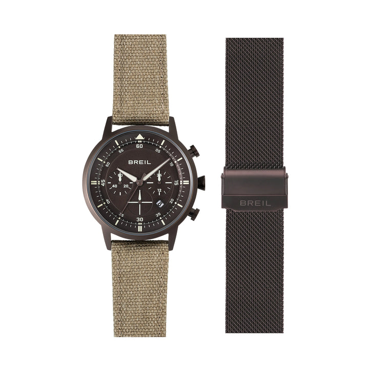 Montre Breil Six.3.Nine Chrono 44 marron quartz acier IP chocolat TW2193