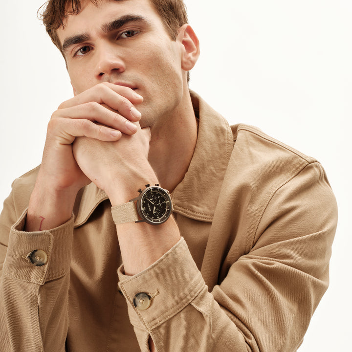 Montre Breil Six.3.Nine Chrono 44 marron quartz acier IP chocolat TW2193