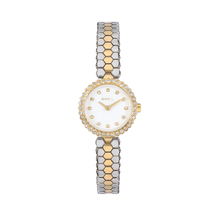 Breil Primp horloge 24 mm wit quartz staal PVD afwerking 14k goud TW2200