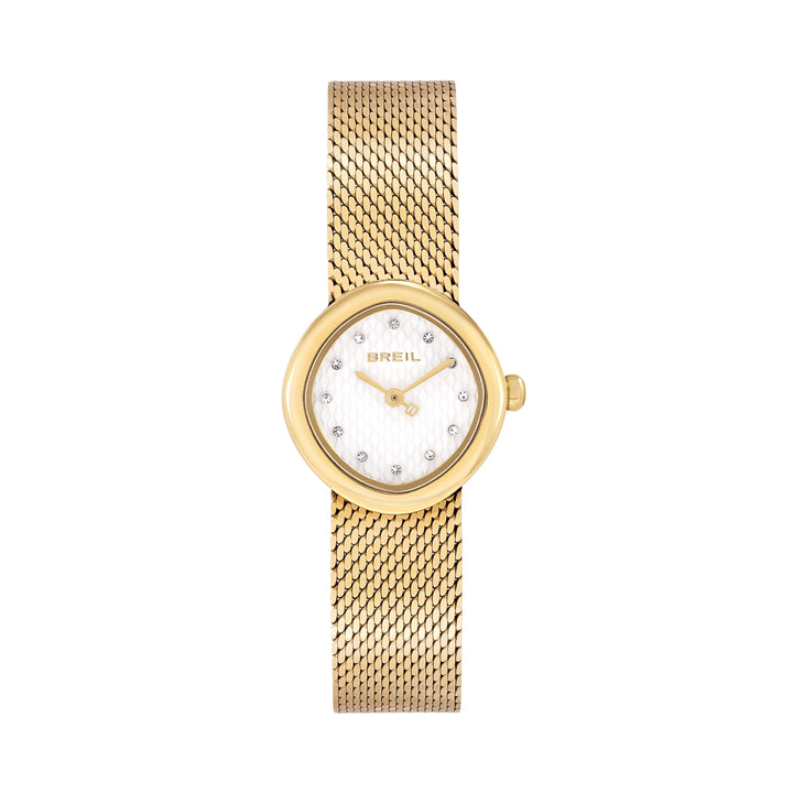 Breil Primp Uhr, 25 mm, weißer Quarzstahl, 14 Karat Gold, PVD-Finish, TW2022