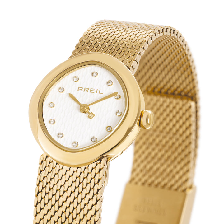 Breil Primp Uhr, 25 mm, weißer Quarzstahl, 14 Karat Gold, PVD-Finish, TW2022