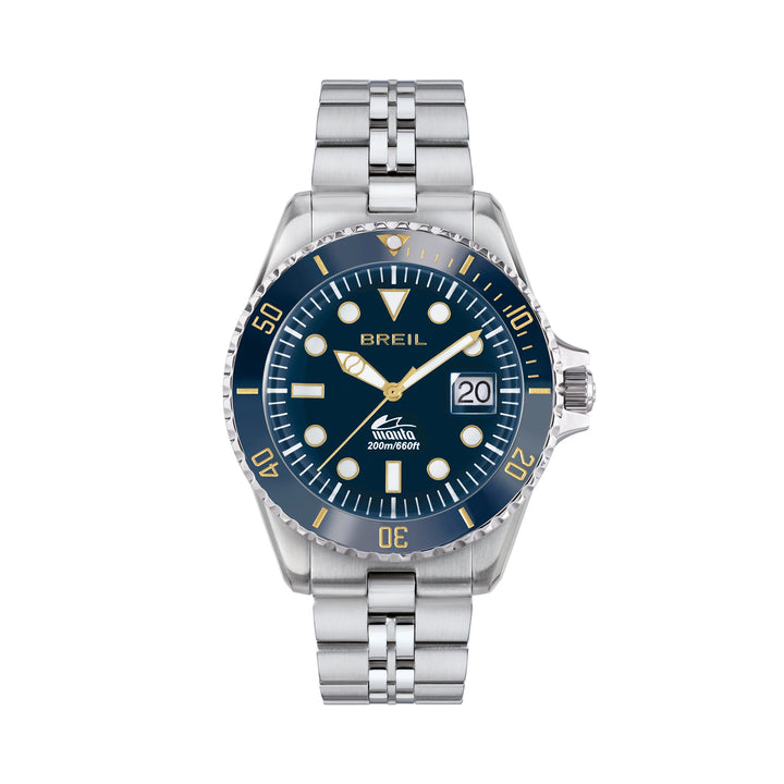 Breil horloge Manta Heritage 42mm blauw quartz staal TW2208