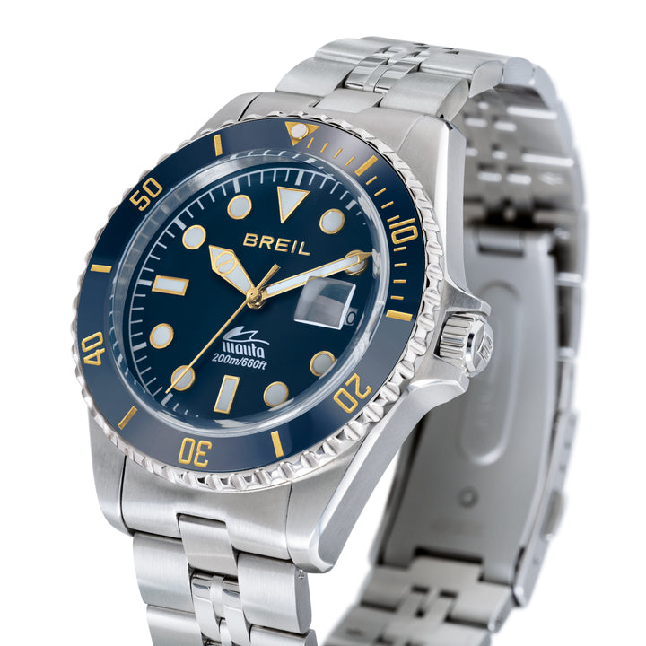 Breil horloge Manta Heritage 42mm blauw quartz staal TW2208