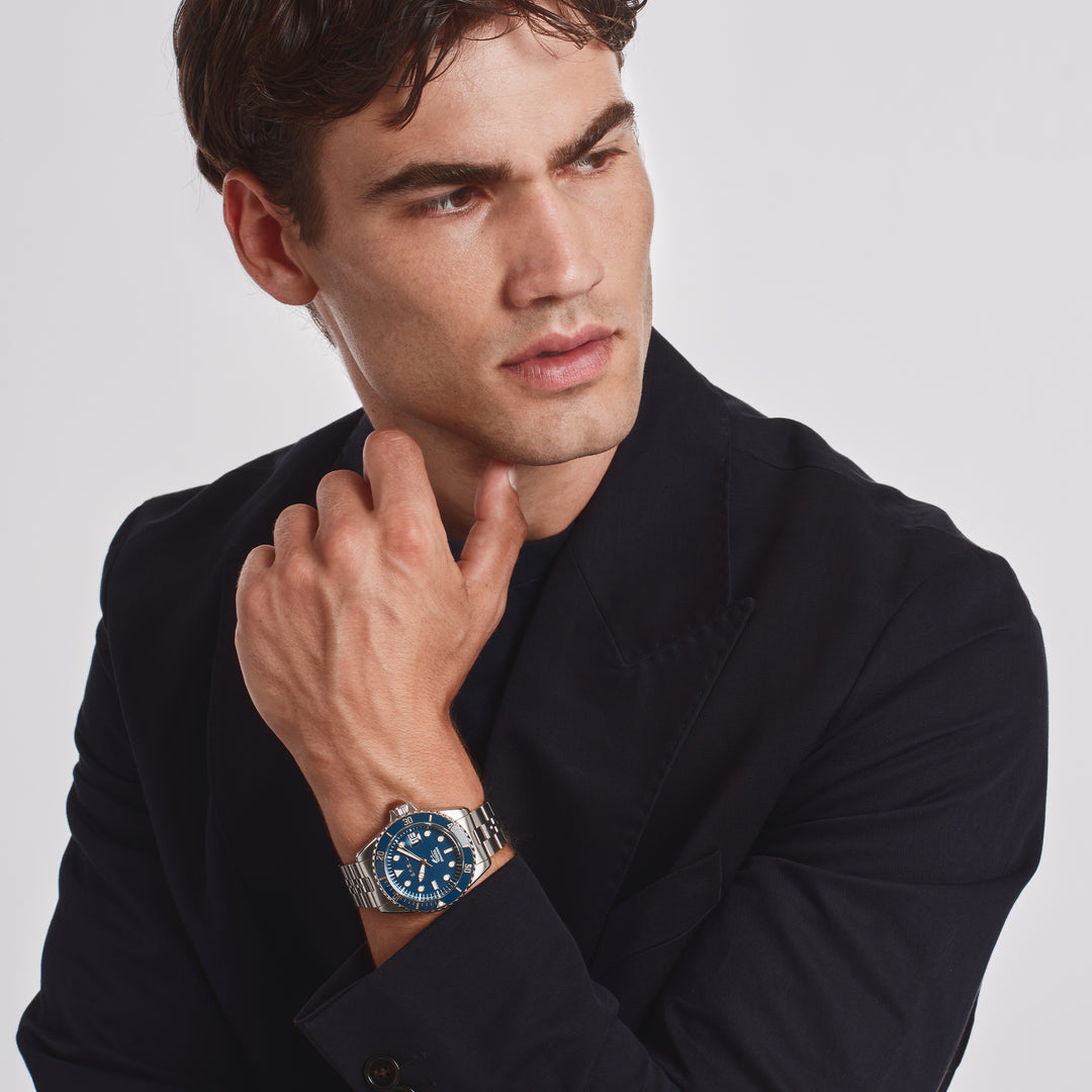 Breil horloge Manta Heritage 42mm blauw quartz staal TW2208