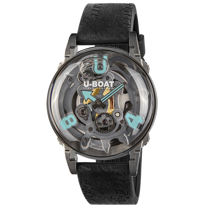 U-BOAT horloge U-65 SS TURQUOISE 44mm geskeletteerd kwartsstaal 3352