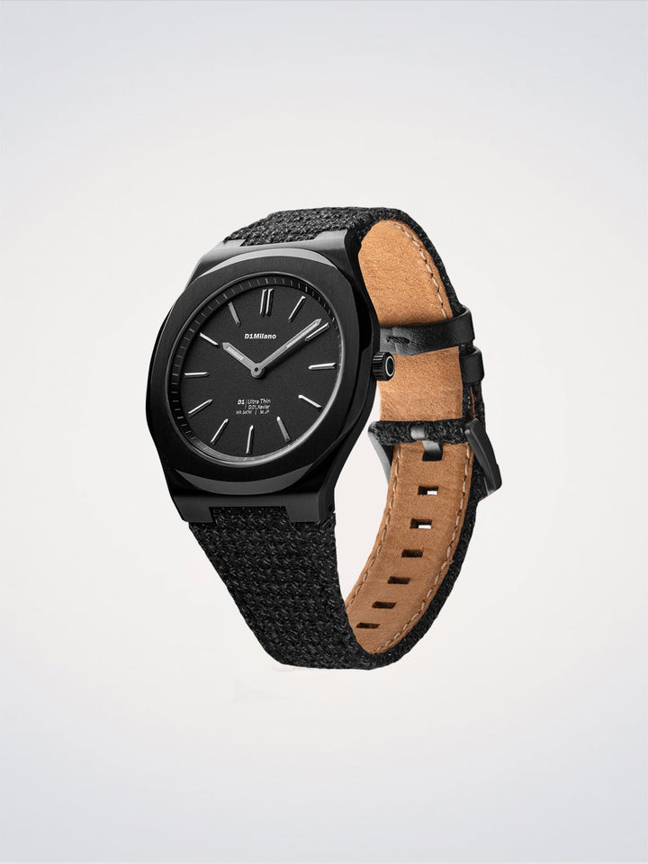 D1 Milano Black Kevlar Ultra Thin Watch 39 mm D1-UHKJ01