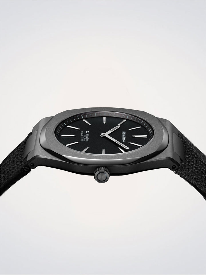 D1 Milano Black Kevlar Ultra Thin Watch 39 mm D1-UHKJ01