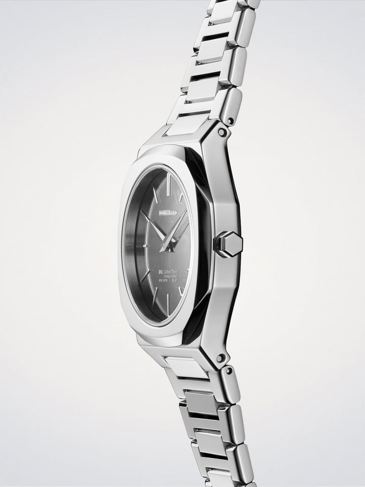 D1 Milano Silver Gleam Ultradünne Uhr 30 mm D1-UTBL39