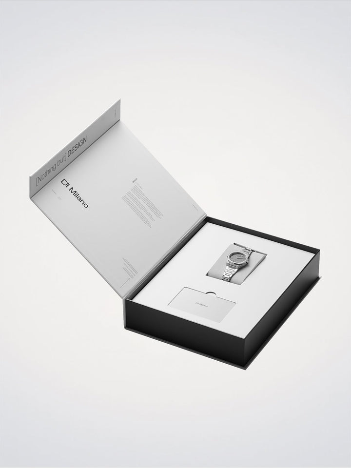D1 Milano Silver Gleam Ultradünne Uhr 30 mm D1-UTBL39