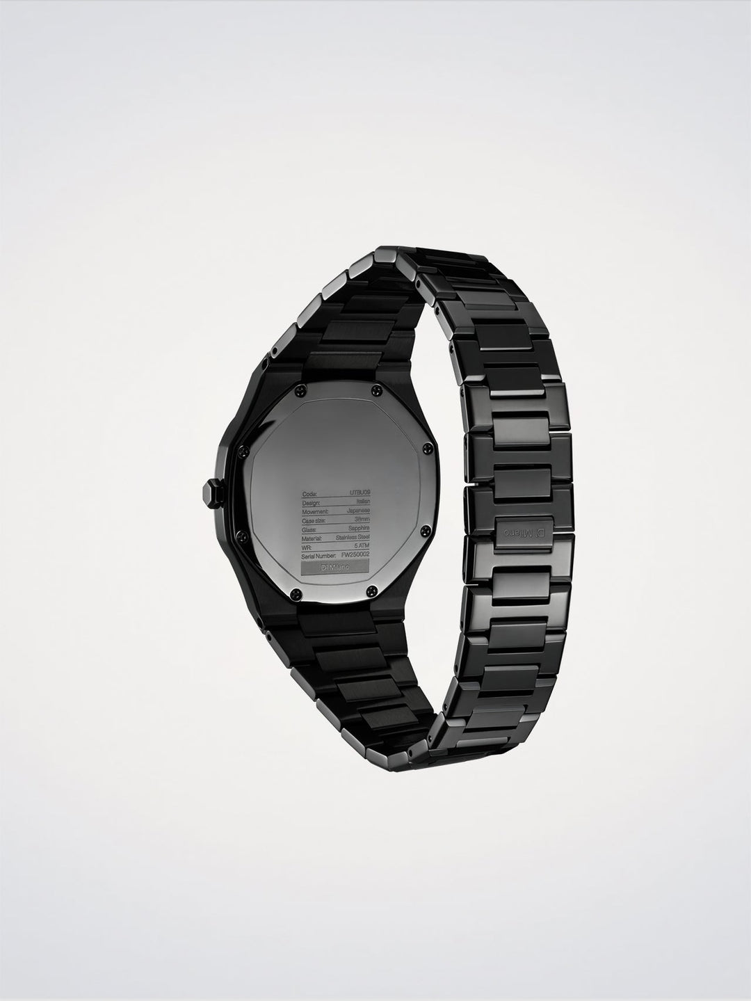 D1 Milano Schwarzer Spiegel, ultradünn, 38 mm, D1-UTBU09