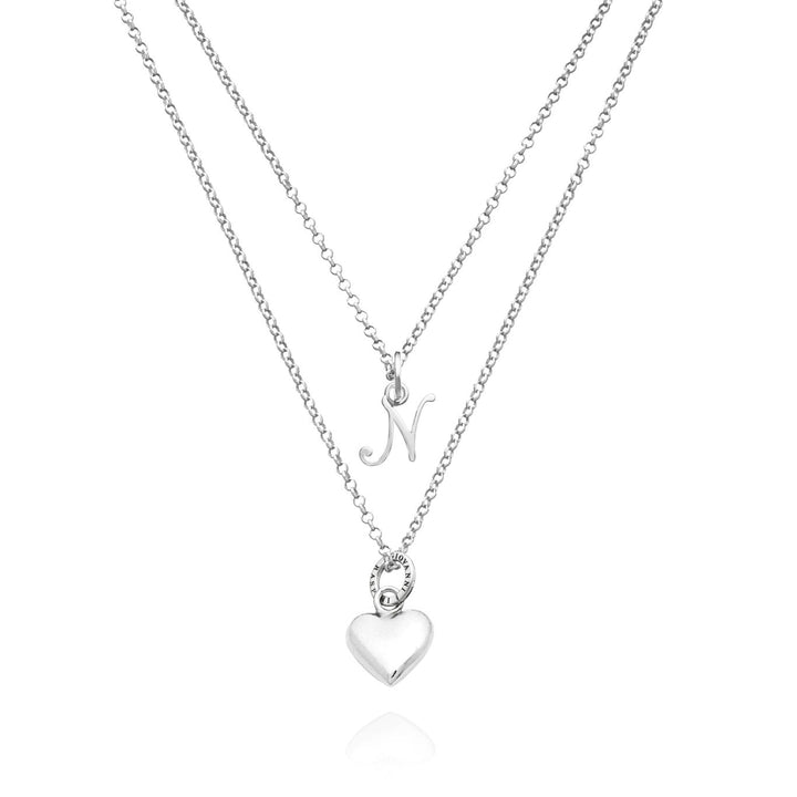 Collier coeur et lettre Giovanni Raspini n collier en argent 925 X01557