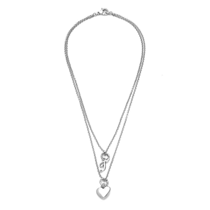 Collier coeur et lettre t Giovanni Raspini collier en argent 925 X01551