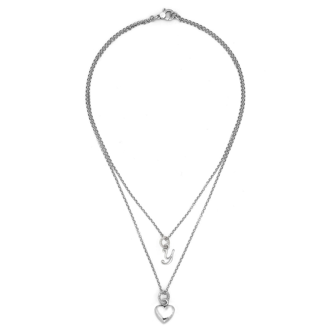 Giovanni Raspini hart- en letterketting y Ketting in 925 zilver X01546
