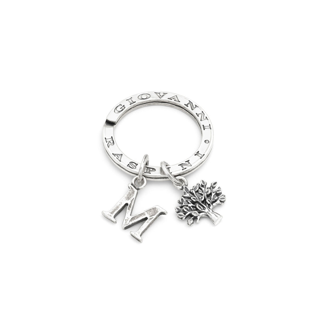 Giovanni Raspini Porte-clés Arbre de Vie et Lettre M en argent X01634