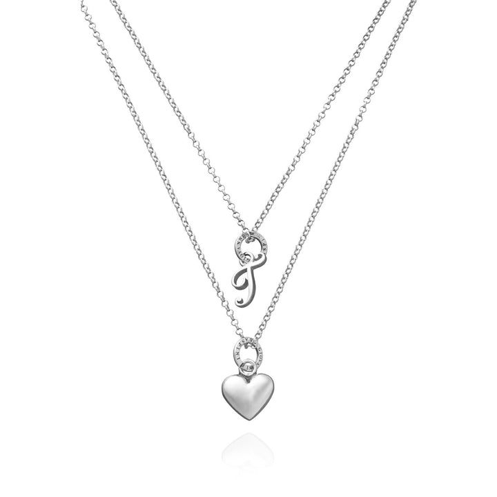 Giovanni Raspini Collier coeur et lettre T argent X01762