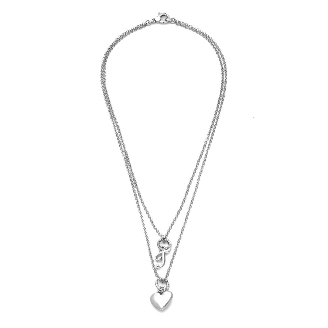 Giovanni Raspini Collier coeur et lettre T argent X01762