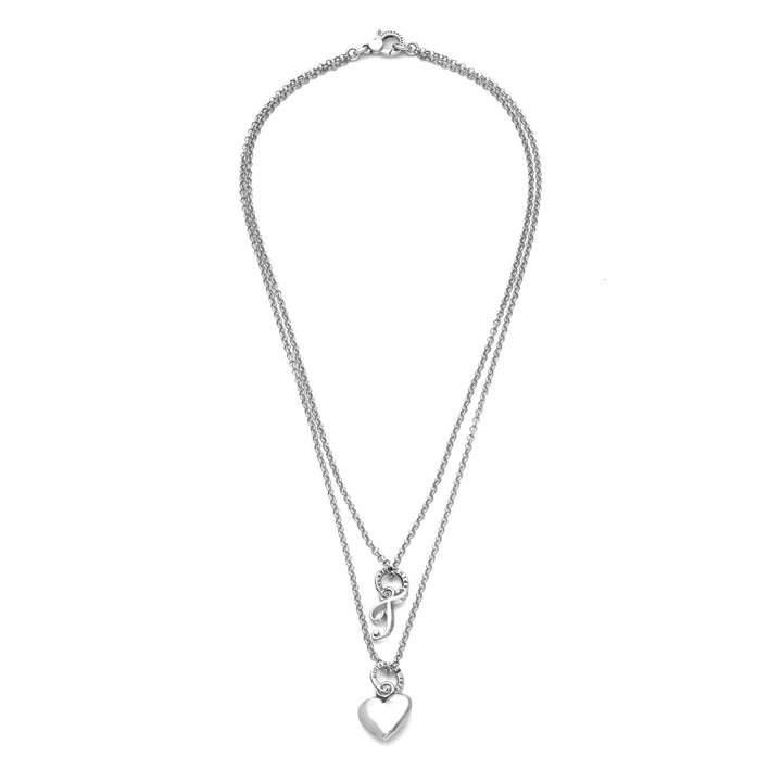 Giovanni Raspini Collier coeur et lettre T argent X01762