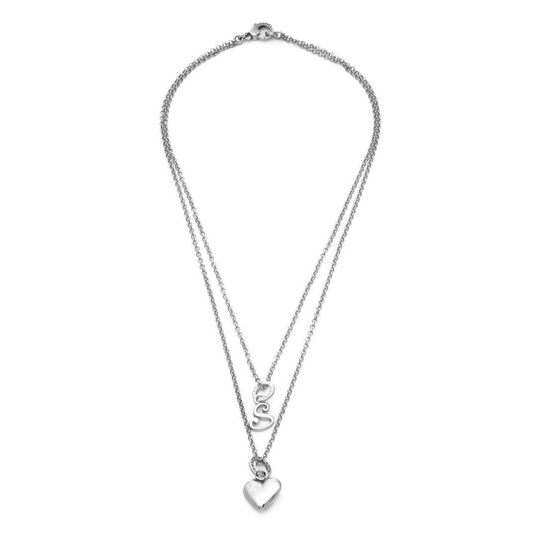Giovanni Raspini Hart en Letter S ketting zilver X01766