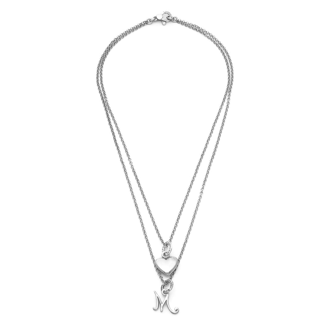 Giovanni Raspini Hart en Letter M ketting zilver X01767