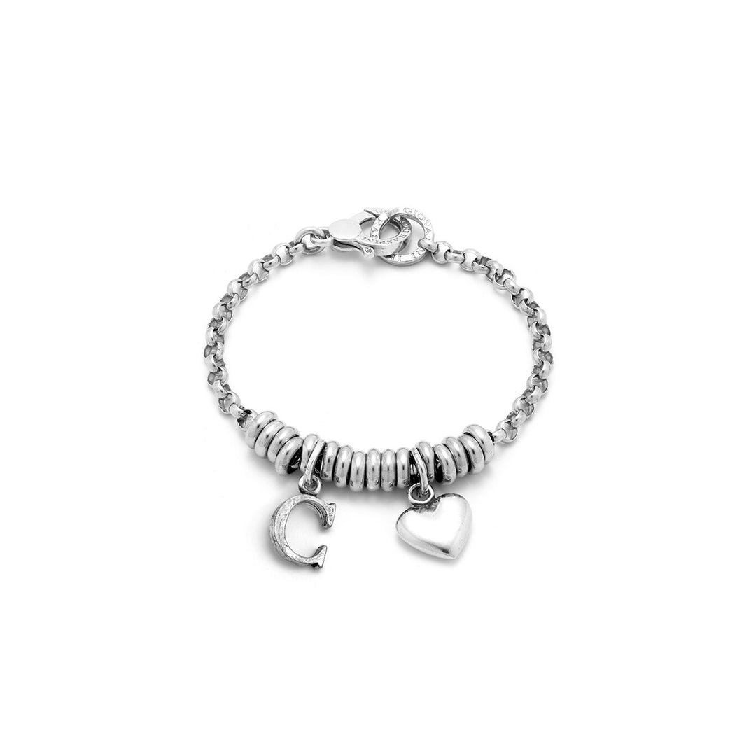 Giovanni Raspini Herz- und Buchstabe-C-Armband in Silber X01895