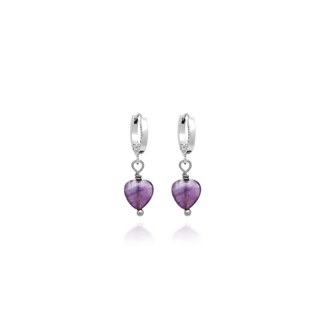 Giovanni Raspini Amethyst Herz Huggie Ohrringe 1905