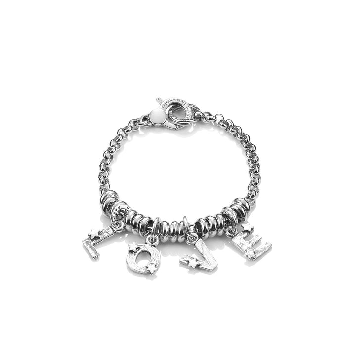Giovanni Raspini Bracelet Amour Avec Étoiles argent X01976