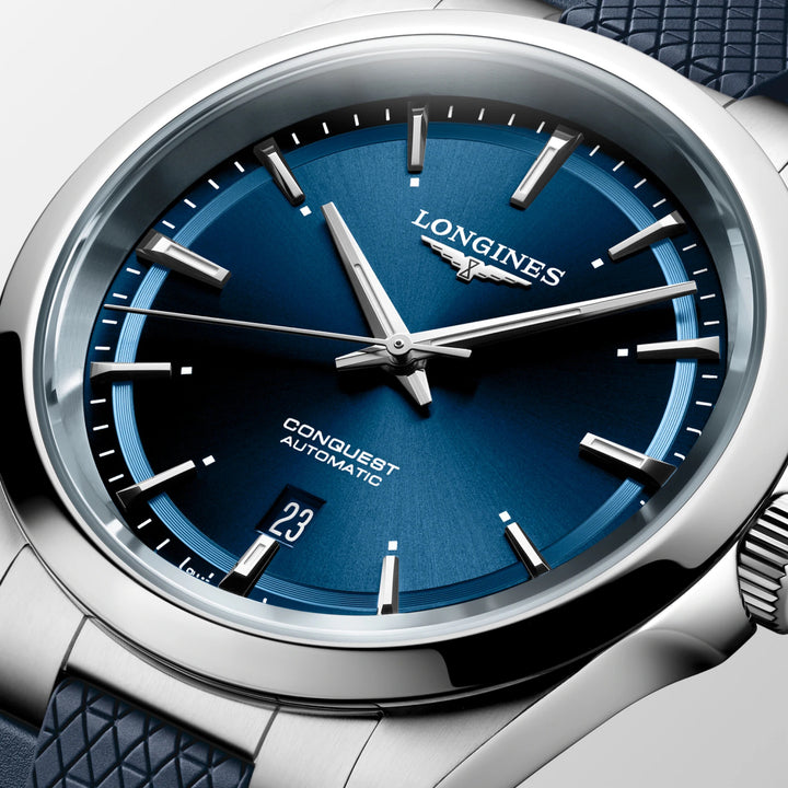 Longines Conquest 41mm blauw automatisch stalen horloge L3.830.4.92.9