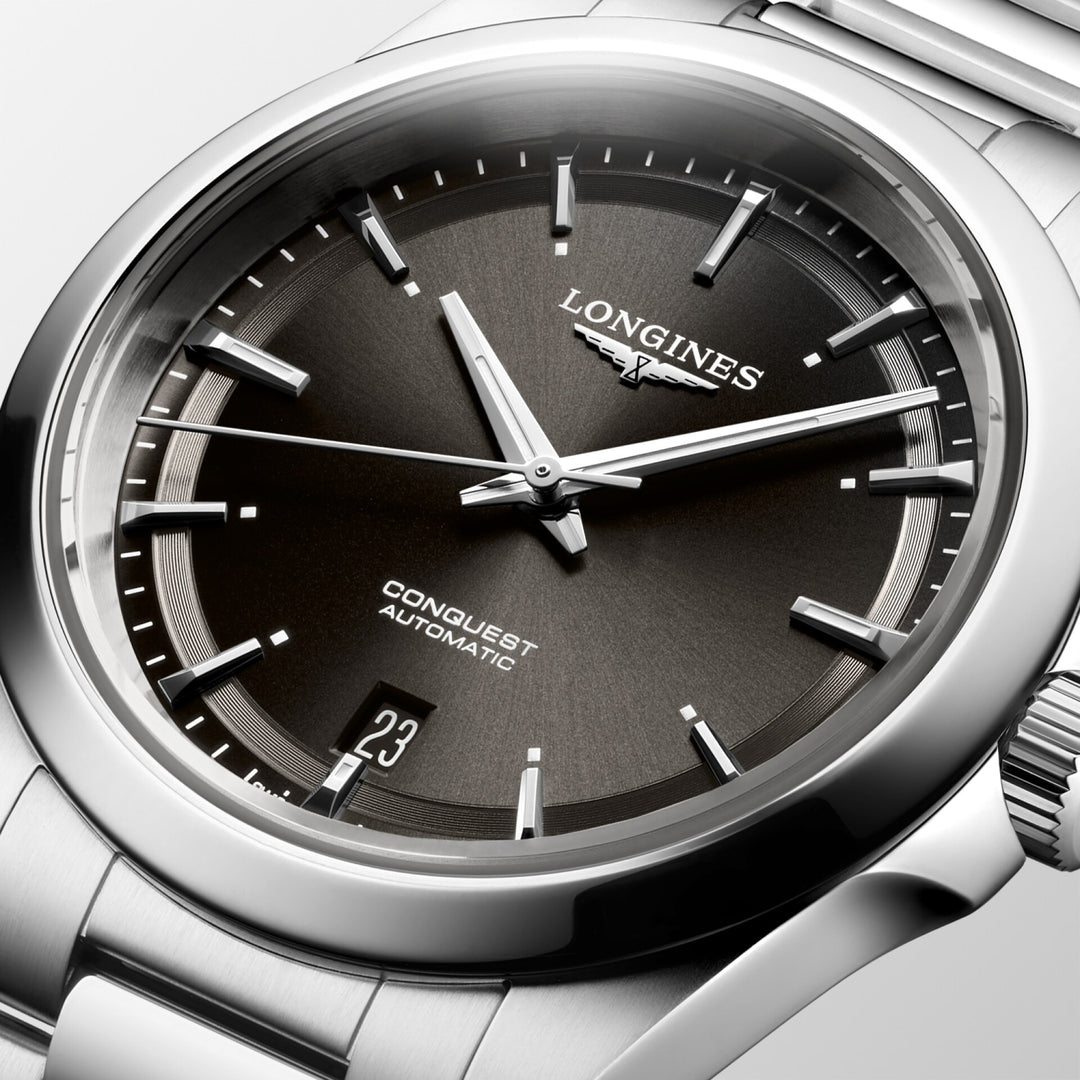 Longines Conquest 38mm zwart automatisch stalen horloge L3.720.4.52.6