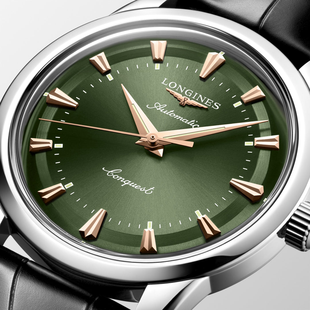 Longines Conquest Heritage 40mm green automatic steel watch L1.650.4.02.2