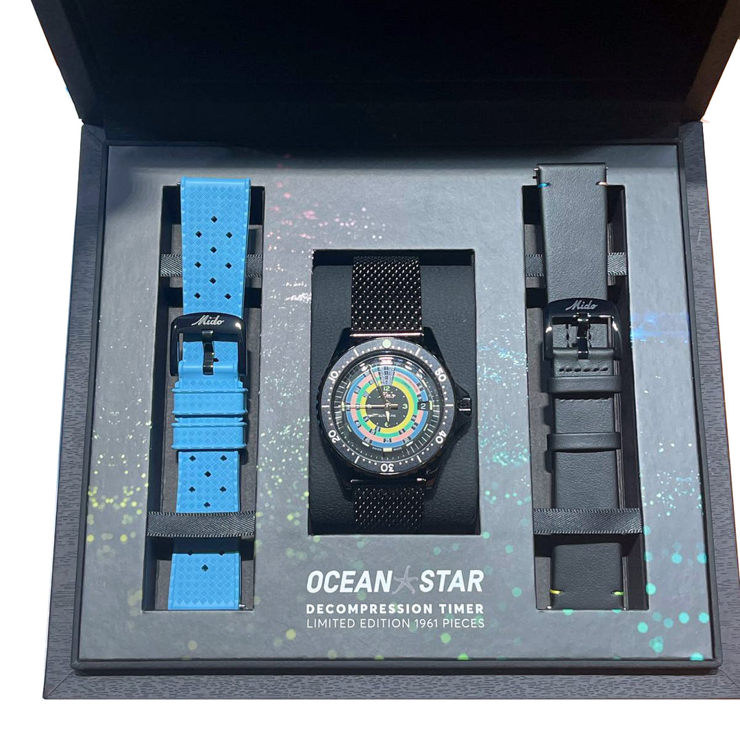 Mido Ocean Star Dekompression Worldtimer Limited Edition 1961 40mm Automatic Black Finishing PVD Black M026.807.807.33.051.00