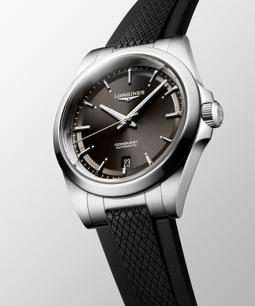 Longines Conquest 38mm black automatic steel watch L3.720.4.52.9